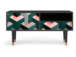 Móvel De Tv* Mueble de TV - 115х59х48 cm - T3 - Geometric Madness, Antracite Cinza antracite