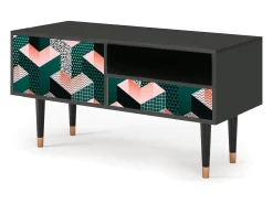 Móvel De Tv* Mueble de TV - 115х59х48 cm - T3 - Geometric Madness, Antracite Cinza antracite