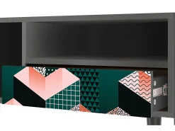 Móvel De Tv* Mueble de TV - 115х59х48 cm - T3 - Geometric Madness, Antracite Cinza antracite