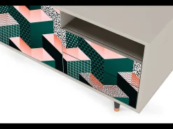 Móvel De Tv| Mueble de TV - 125х56х41 cm - T7 - Geometric Madness, Areia Bege
