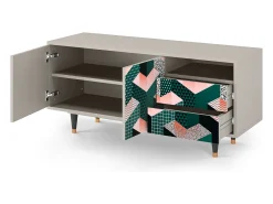 Móvel De Tv| Mueble de TV - 125х56х41 cm - T7 - Geometric Madness, Areia Bege