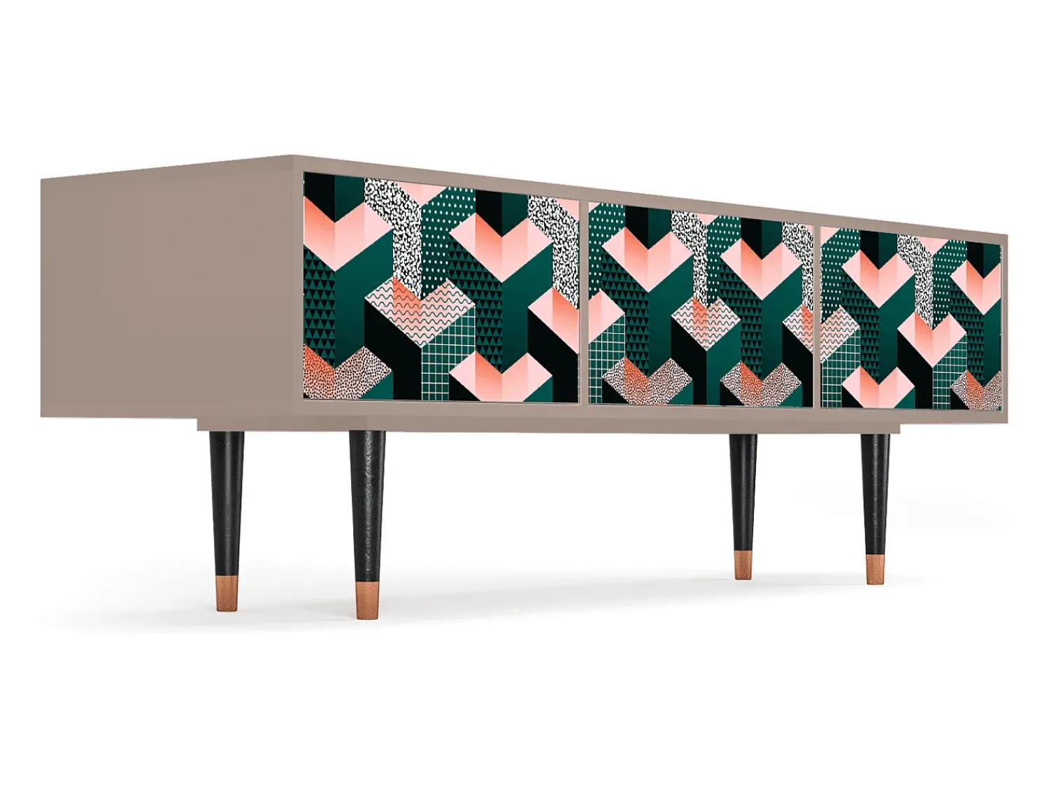 Móvel De Tv| Mueble de TV - 170х59х48 cm - T4 - Geometric Madness, Latte Bege
