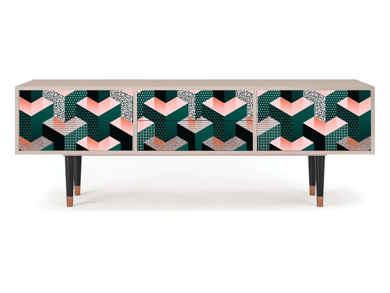 Móvel De Tv| Mueble de TV - 170х59х48 cm - T4 - Geometric Madness, Latte Bege