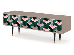 Móvel De Tv| Mueble de TV - 170х59х48 cm - T4 - Geometric Madness, Latte Bege