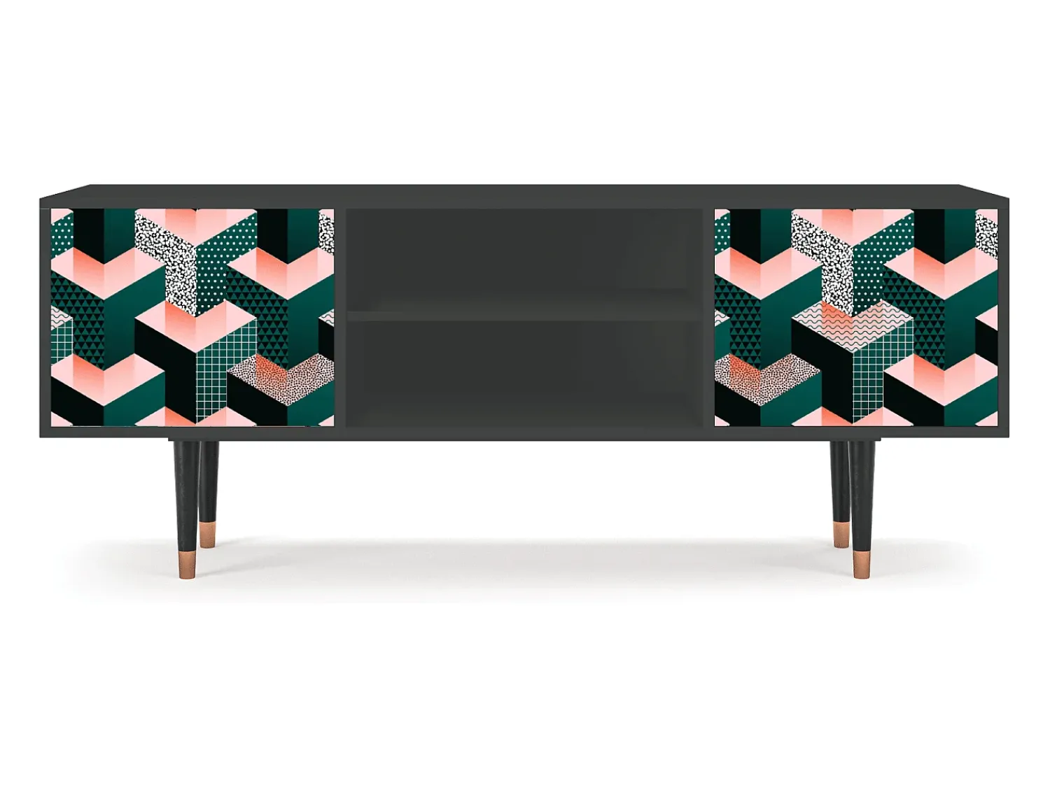 Mueble de TV - 170х69х48 cm - T2 - Geometric Madness, Antracite^ Móvel De Tv