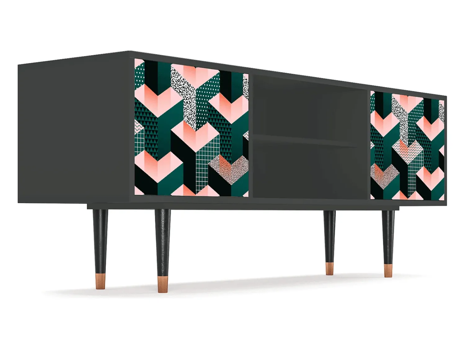 Mueble de TV - 170х69х48 cm - T2 - Geometric Madness, Antracite^ Móvel De Tv