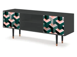 Mueble de TV - 170х69х48 cm - T2 - Geometric Madness, Antracite^ Móvel De Tv