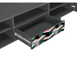 Outlet Mueble de TV - 170х59х41 cm - T6 - Geometric Madness, Antracite Cinza antracite