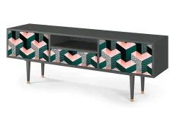 Outlet Mueble de TV - 170х59х41 cm - T6 - Geometric Madness, Antracite Cinza antracite