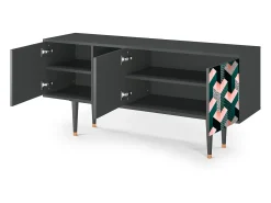 Mueble de TV - 150х69х41 cm - T5 - Geometric Madness, Antracite^ Móvel De Tv