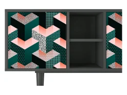 Mueble de TV - 150х69х41 cm - T5 - Geometric Madness, Antracite^ Móvel De Tv