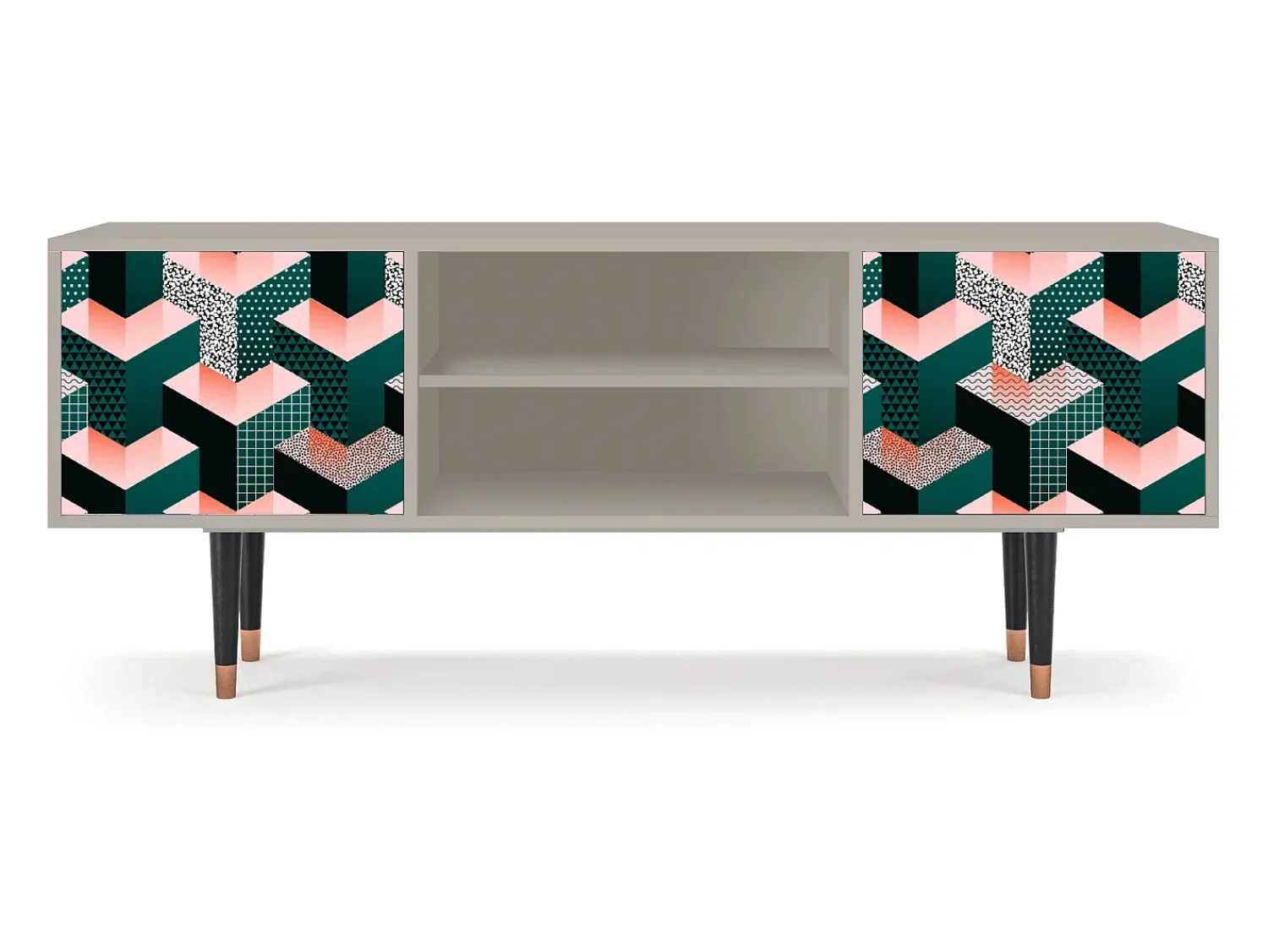 Mueble de TV - 170х69х48 cm - T2 - Geometric Madness, Areia Bege