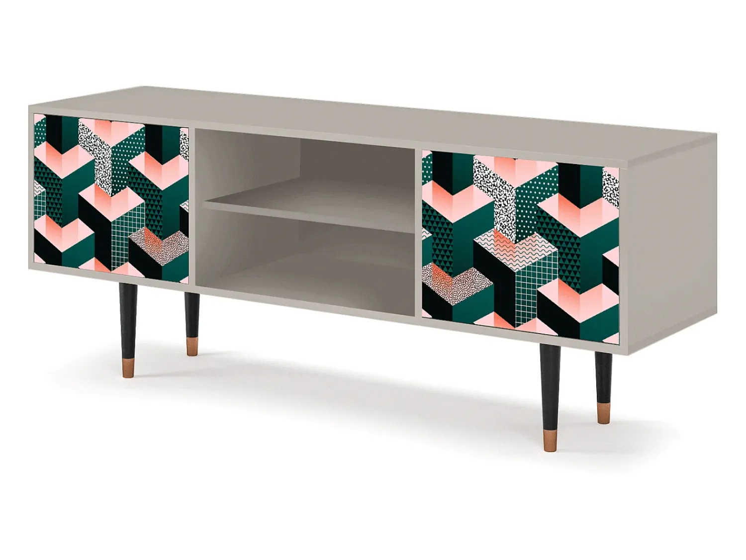 Mueble de TV - 170х69х48 cm - T2 - Geometric Madness, Areia Bege