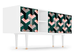 Sale Mueble de TV - 150х69х41 cm - T5 - Geometric Madness, Branco Bege