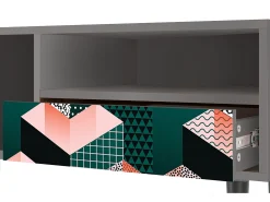 Sale Mueble de TV - 115х59х48 cm - T3 - Geometric Madness, Cinza Cinzento