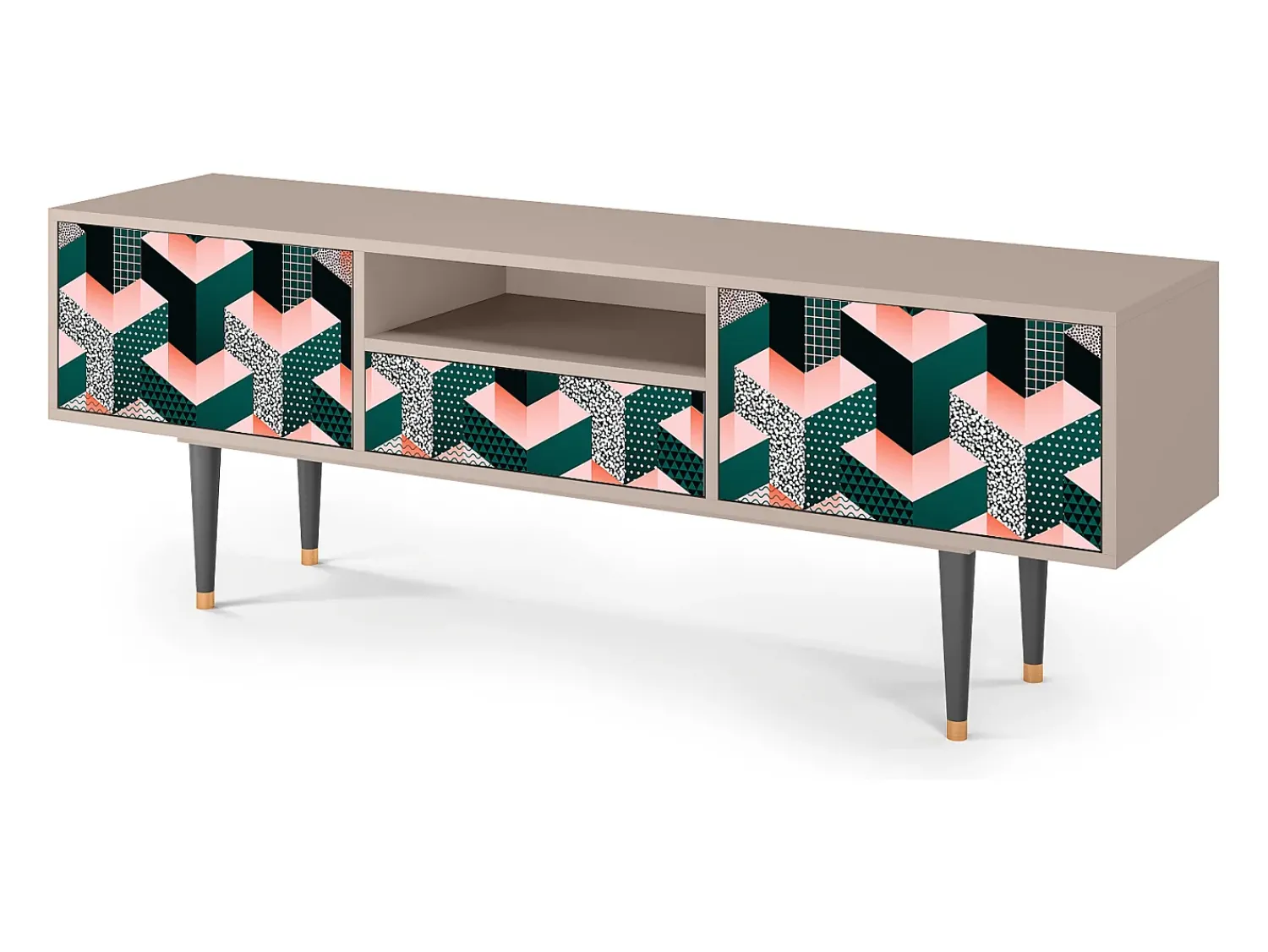 Mueble de TV - 170х59х41 cm - T6 - Geometric Madness, Areia^ Móvel De Tv