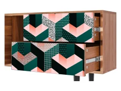 Discount Mueble de TV - 170х69х48 cm - T1 - Geometric Madness, Nogueira Castanho