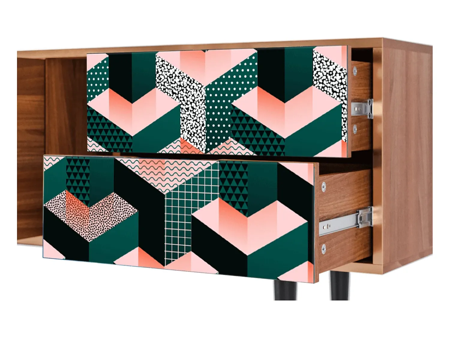 Discount Mueble de TV - 170х69х48 cm - T1 - Geometric Madness, Nogueira Castanho