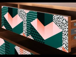 Móvel De Tv* Mueble de TV - 170х59х48 cm - T4 - Geometric Madness, Nogueira Castanho