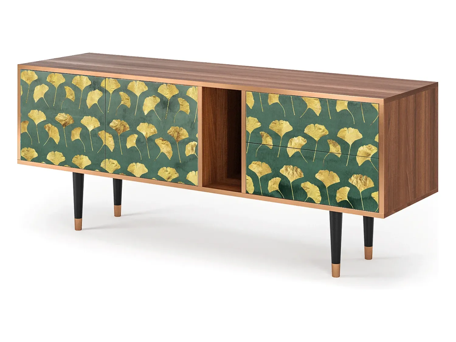 Móvel De Tv| Mueble de TV - 170х69х48 cm - T1 - Gingko leaves, Nogueira Castanho