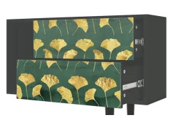 Móvel De Tv* Mueble de TV - 170х69х48 cm - T1 - Gingko leaves, Antracite Cinza antracite