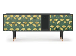 Móvel De Tv* Mueble de TV - 170х69х48 cm - T1 - Gingko leaves, Antracite Cinza antracite