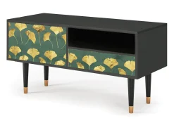 Móvel De Tv* Mueble de TV - 115х59х48 cm - T3 - Gingko leaves, Antracite Cinza antracite