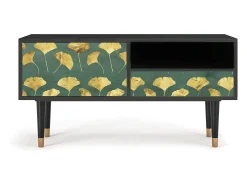 Móvel De Tv* Mueble de TV - 115х59х48 cm - T3 - Gingko leaves, Antracite Cinza antracite