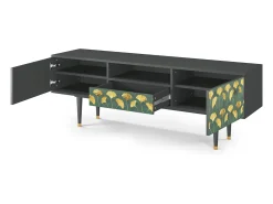 Móvel De Tv* Mueble de TV - 170х59х41 cm - T6 - Gingko leaves, Antracite Cinza antracite