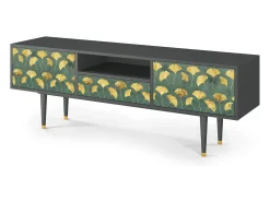 Móvel De Tv* Mueble de TV - 170х59х41 cm - T6 - Gingko leaves, Antracite Cinza antracite