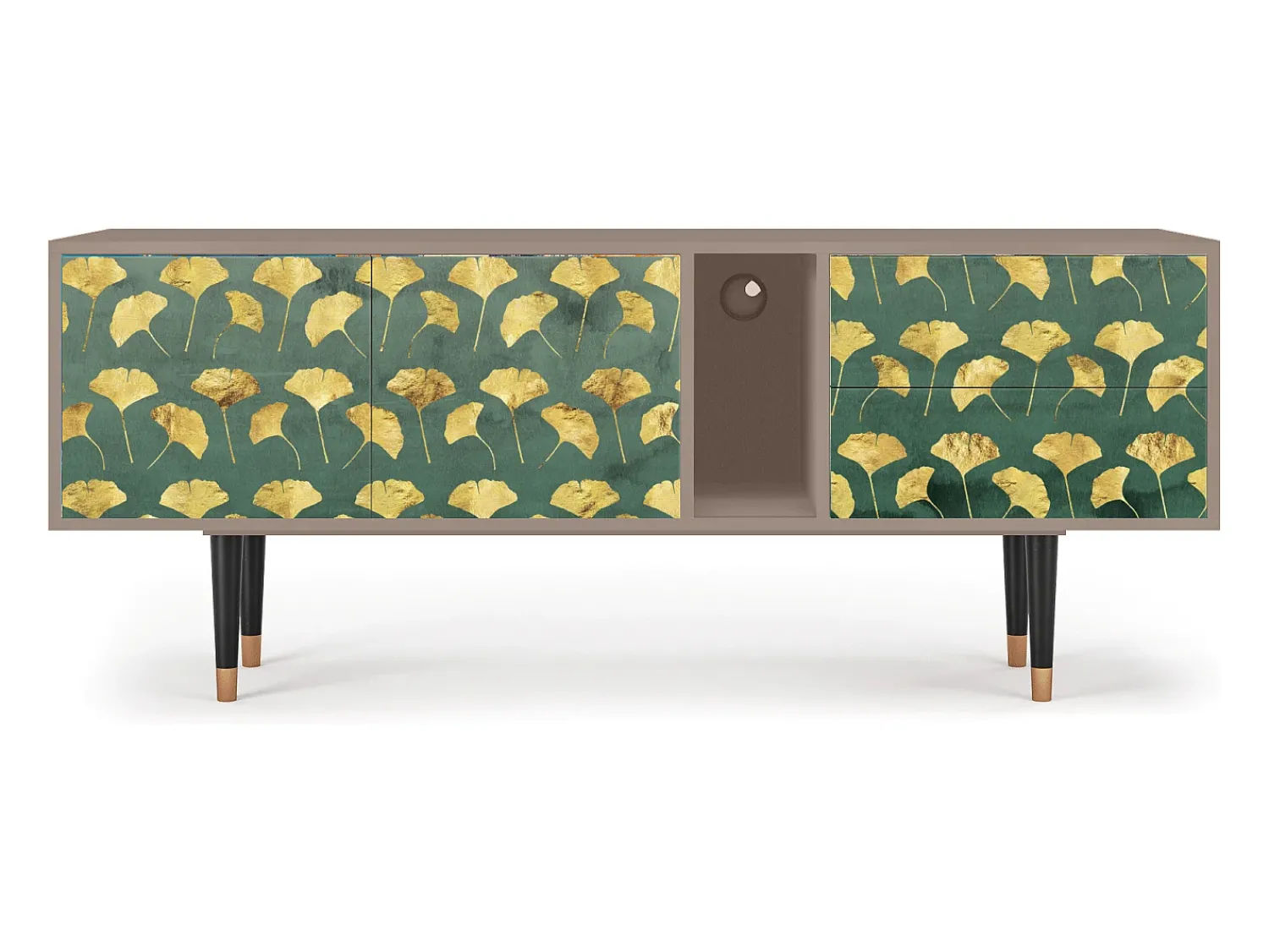 Móvel De Tv* Mueble de TV - 170х69х48 cm - T1 - Gingko leaves, Latte Bege