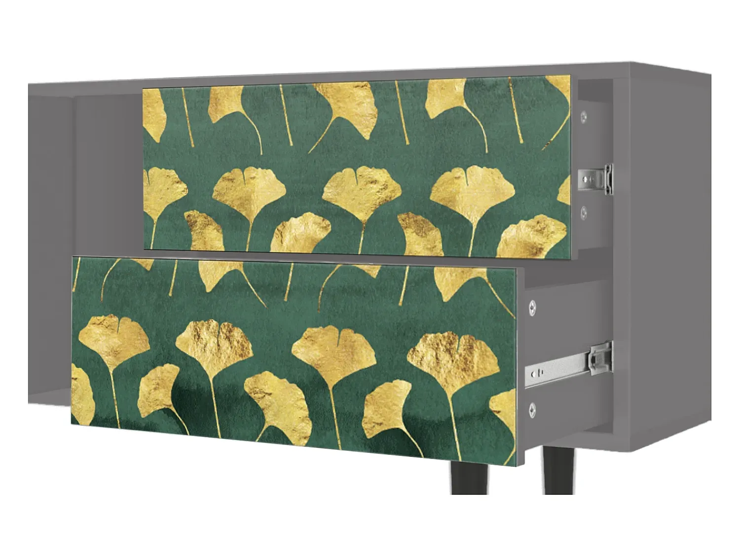 Mueble de TV - 170х69х48 cm - T1 - Gingko leaves, Cinza^ Móvel De Tv