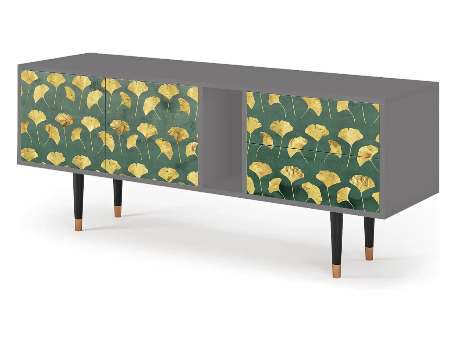 Mueble de TV - 170х69х48 cm - T1 - Gingko leaves, Cinza^ Móvel De Tv