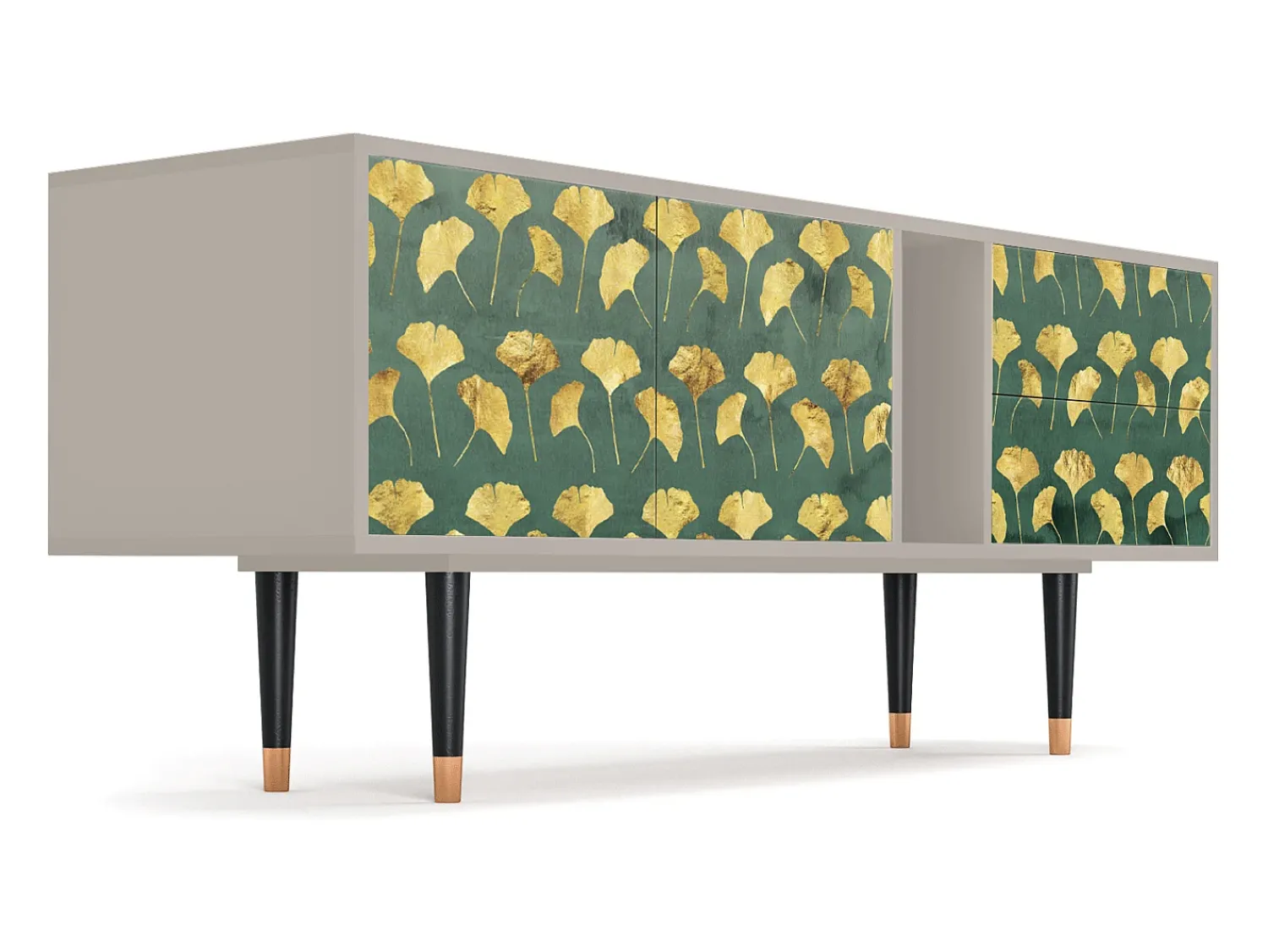 Mueble de TV - 170х69х48 cm - T1 - Gingko leaves, Areia Bege