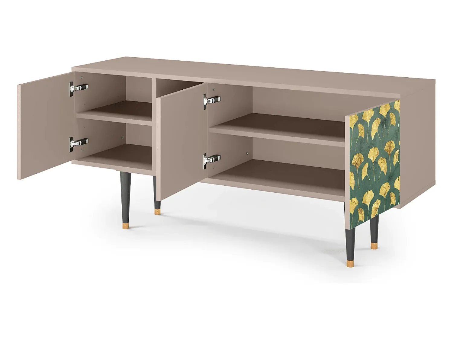 Discount Mueble de TV - 150х69х41 cm - T5 - Gingko leaves, Latte Bege