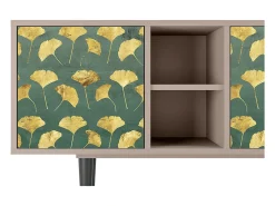 Discount Mueble de TV - 150х69х41 cm - T5 - Gingko leaves, Latte Bege