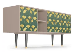 Discount Mueble de TV - 150х69х41 cm - T5 - Gingko leaves, Latte Bege