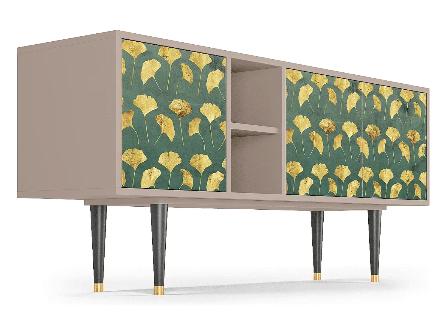 Discount Mueble de TV - 150х69х41 cm - T5 - Gingko leaves, Latte Bege