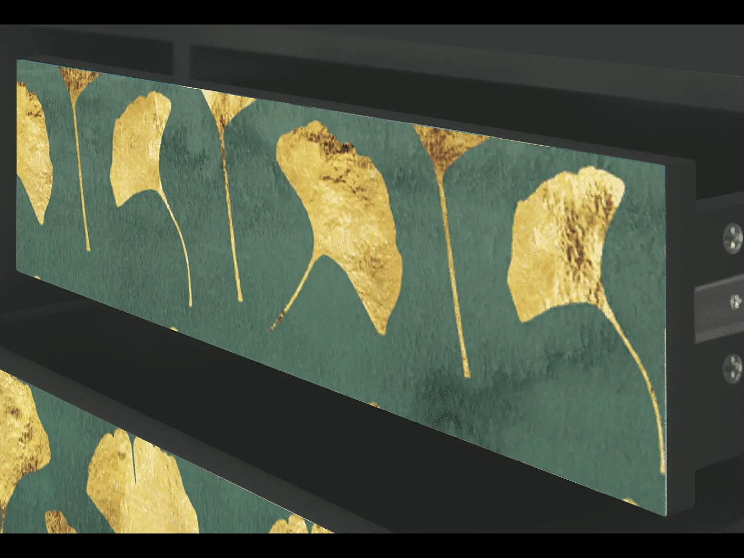 Móvel De Tv| Mueble de TV - 170х59х48 cm - T4 - Gingko leaves, Antracite Cinza antracite