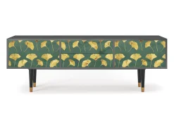 Móvel De Tv| Mueble de TV - 170х59х48 cm - T4 - Gingko leaves, Antracite Cinza antracite