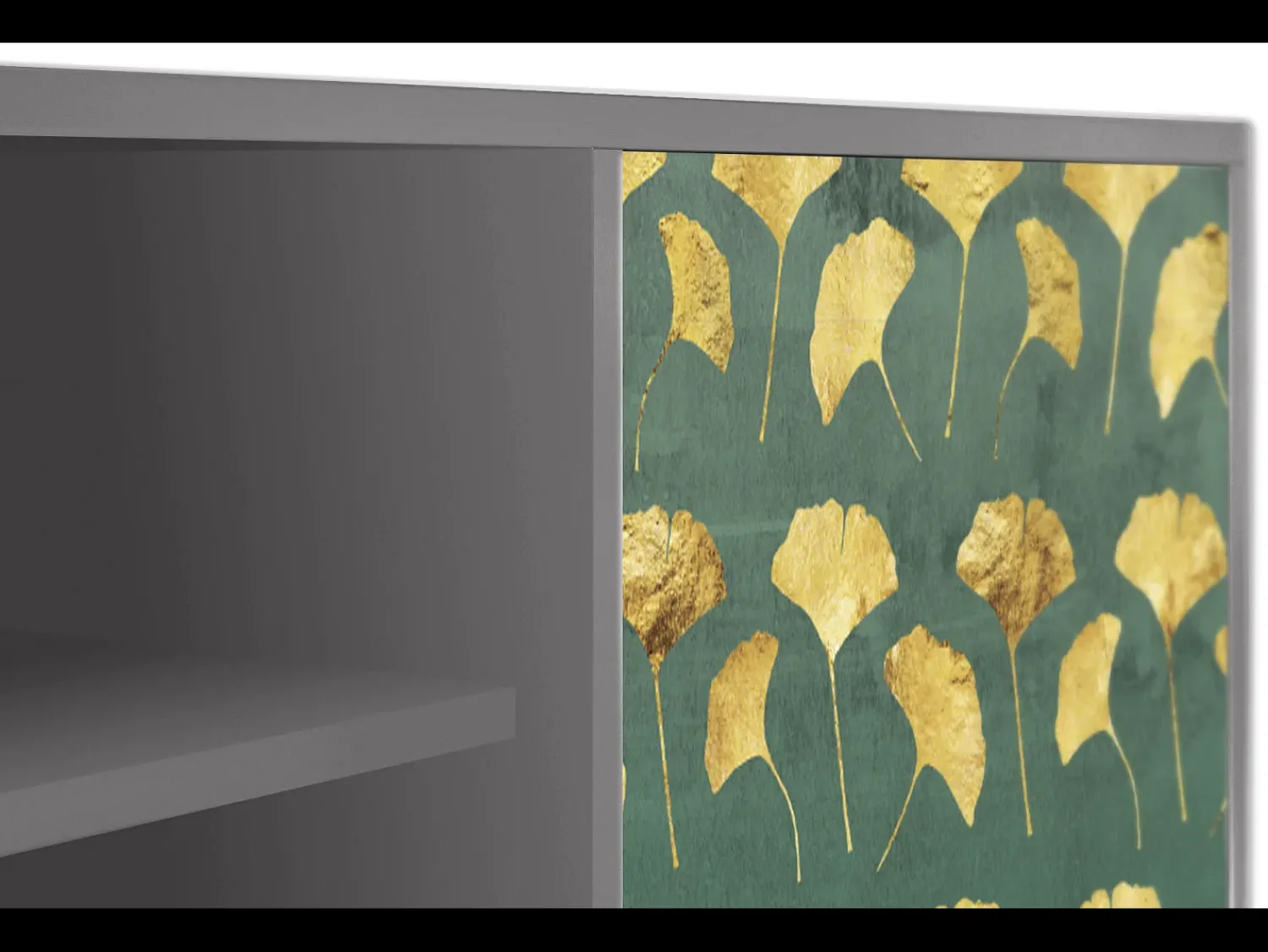 Mueble de TV - 170х69х48 cm - T2 - Gingko leaves, Cinza^ Móvel De Tv