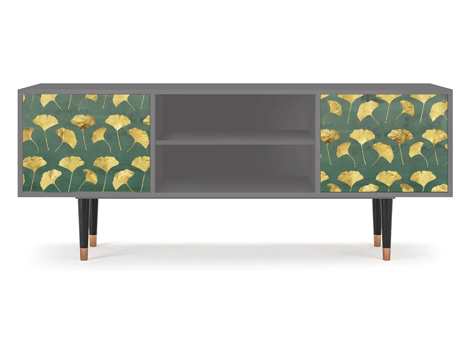 Mueble de TV - 170х69х48 cm - T2 - Gingko leaves, Cinza^ Móvel De Tv