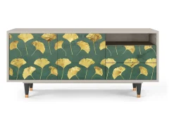 Móvel De Tv| Mueble de TV - 125х56х41 cm - T7 - Gingko leaves, Areia Bege