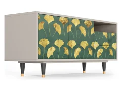 Móvel De Tv| Mueble de TV - 125х56х41 cm - T7 - Gingko leaves, Areia Bege
