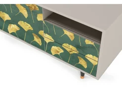 Móvel De Tv| Mueble de TV - 125х56х41 cm - T7 - Gingko leaves, Areia Bege
