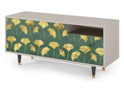Móvel De Tv| Mueble de TV - 125х56х41 cm - T7 - Gingko leaves, Areia Bege