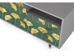 Mueble de TV - 125х56х41 cm - T7 - Gingko leaves, Cinza^ Móvel De Tv