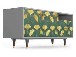 Mueble de TV - 125х56х41 cm - T7 - Gingko leaves, Cinza^ Móvel De Tv