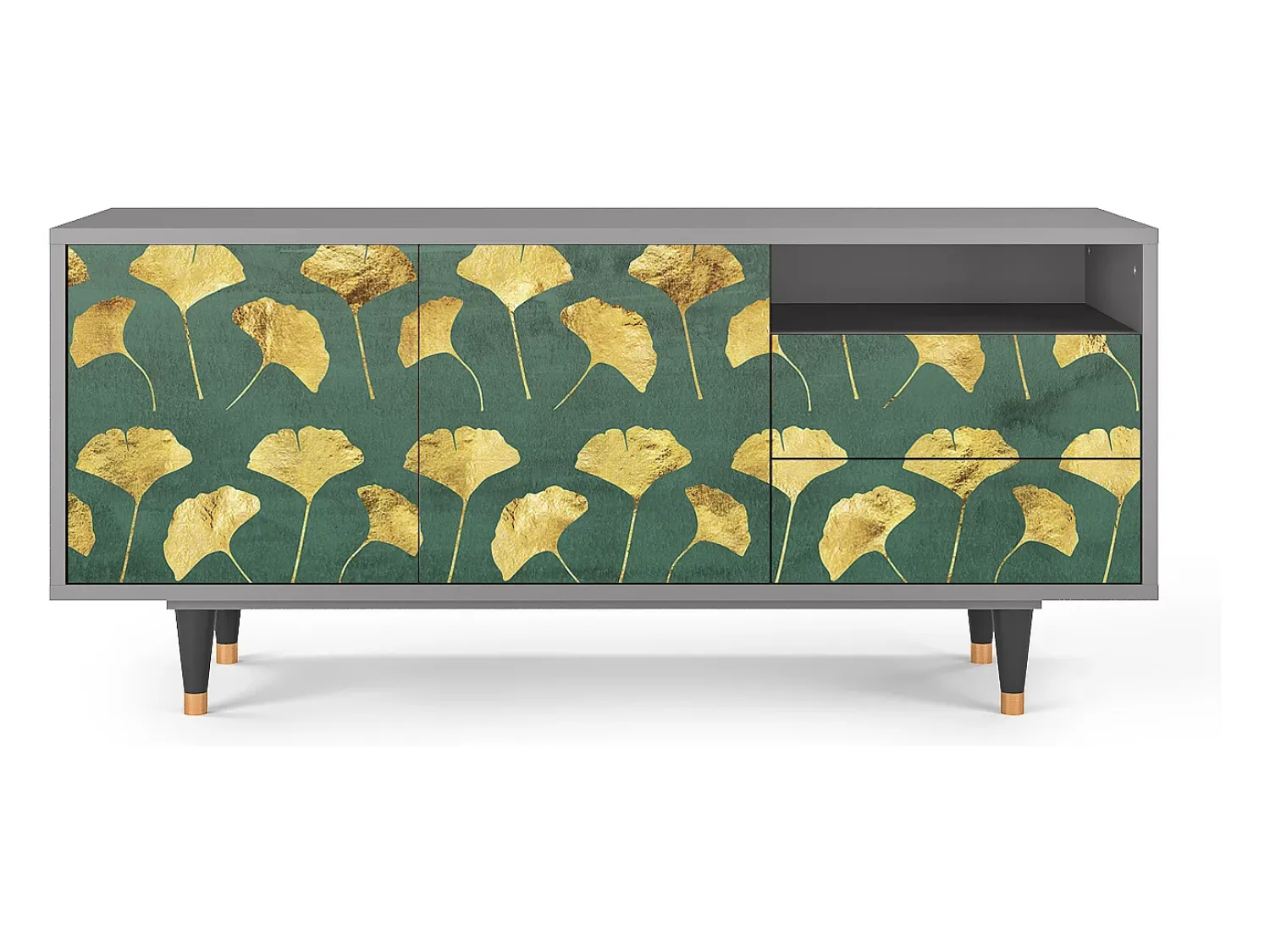 Mueble de TV - 125х56х41 cm - T7 - Gingko leaves, Cinza^ Móvel De Tv