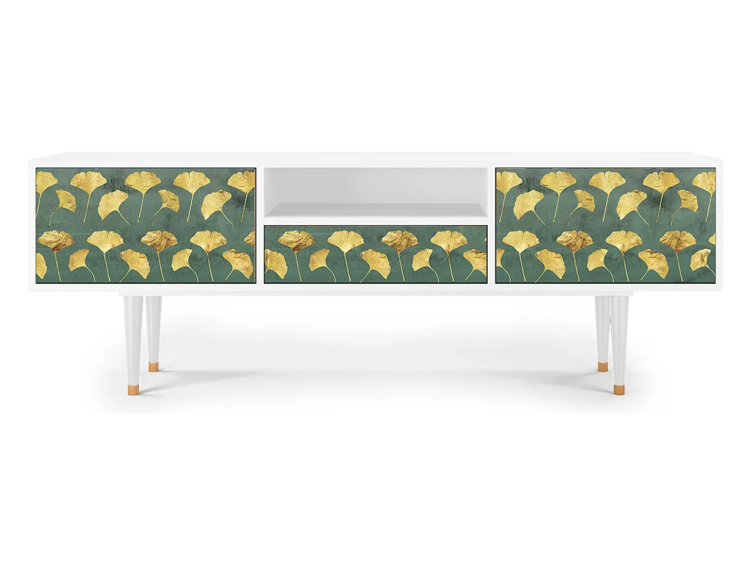 Clearance Mueble de TV - 170х59х41 cm - T6 - Gingko leaves, Branco Bege